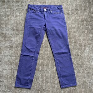 Tory Burch Alexa Cropped Skinny Jeans Womens Sz 26 Purple Preppy Vacation Travel